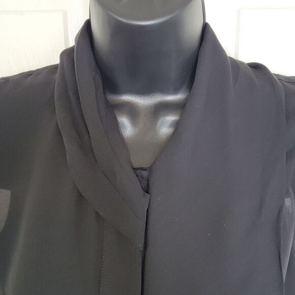 Theory draped tie shell classic black silk camisole size Small - Picture 5 of 9